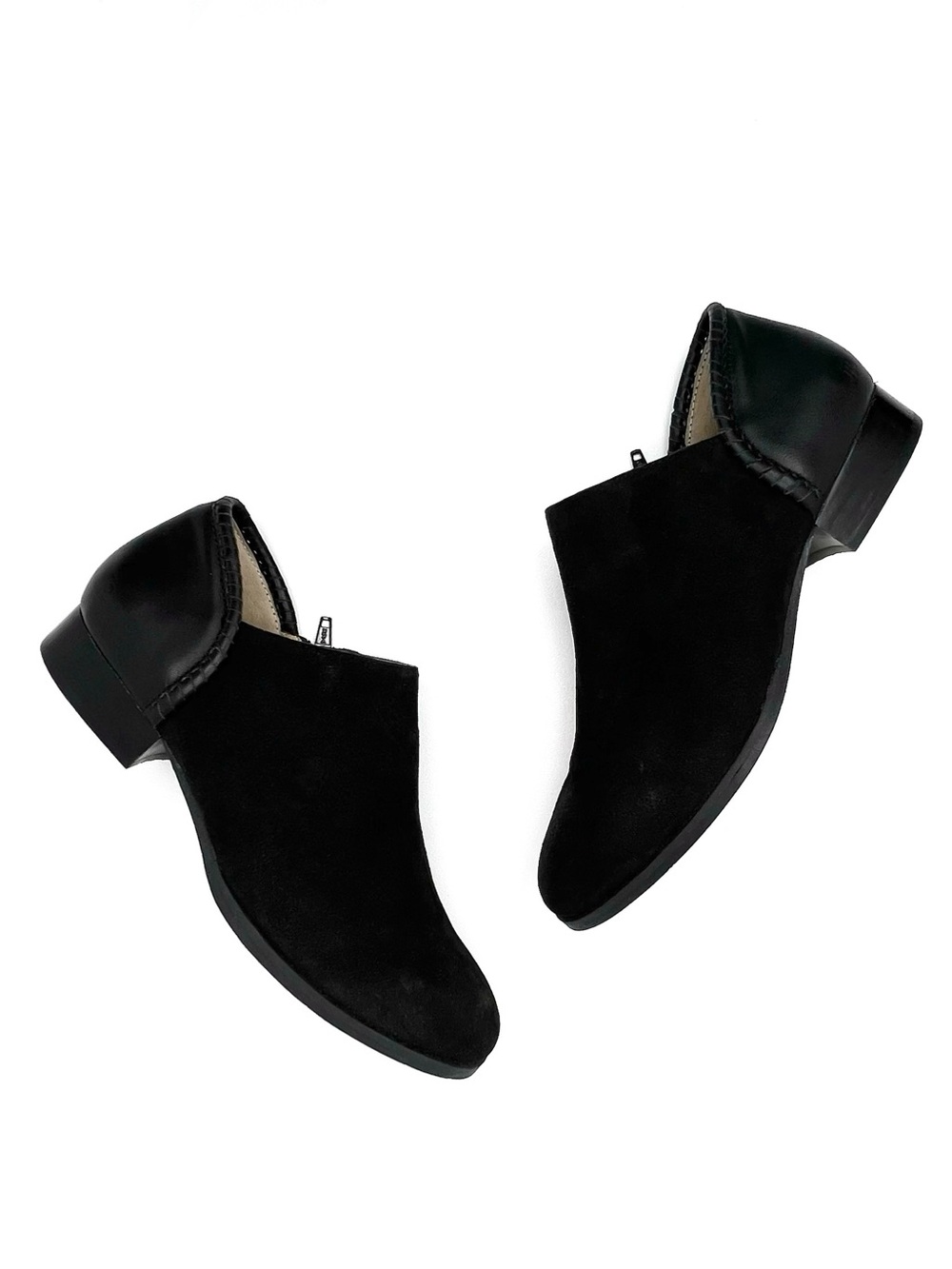 Jack Rogers Black Leather & Suede Booties Size 7 Shooties Ankle Boot